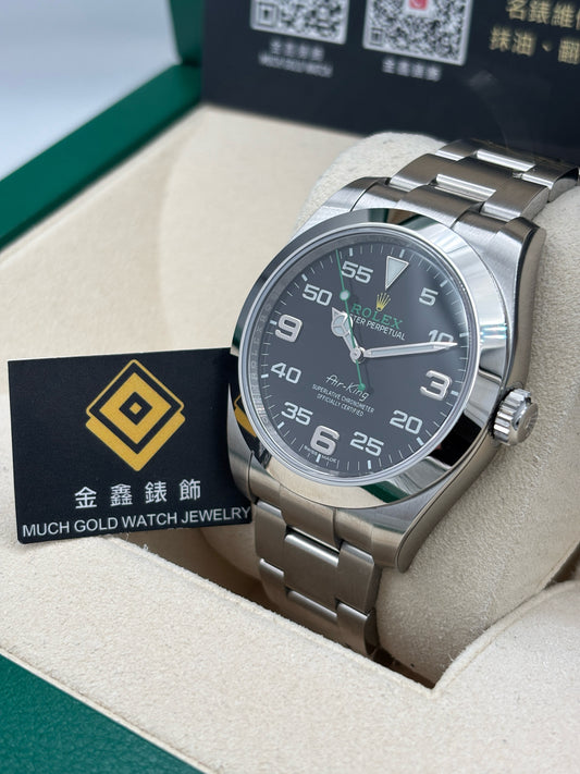 未使用品 N.O.S  ROLEX 勞力士 AIR KING 116900 黑色 2016年7月 齊膠紙 全套 FULL SET