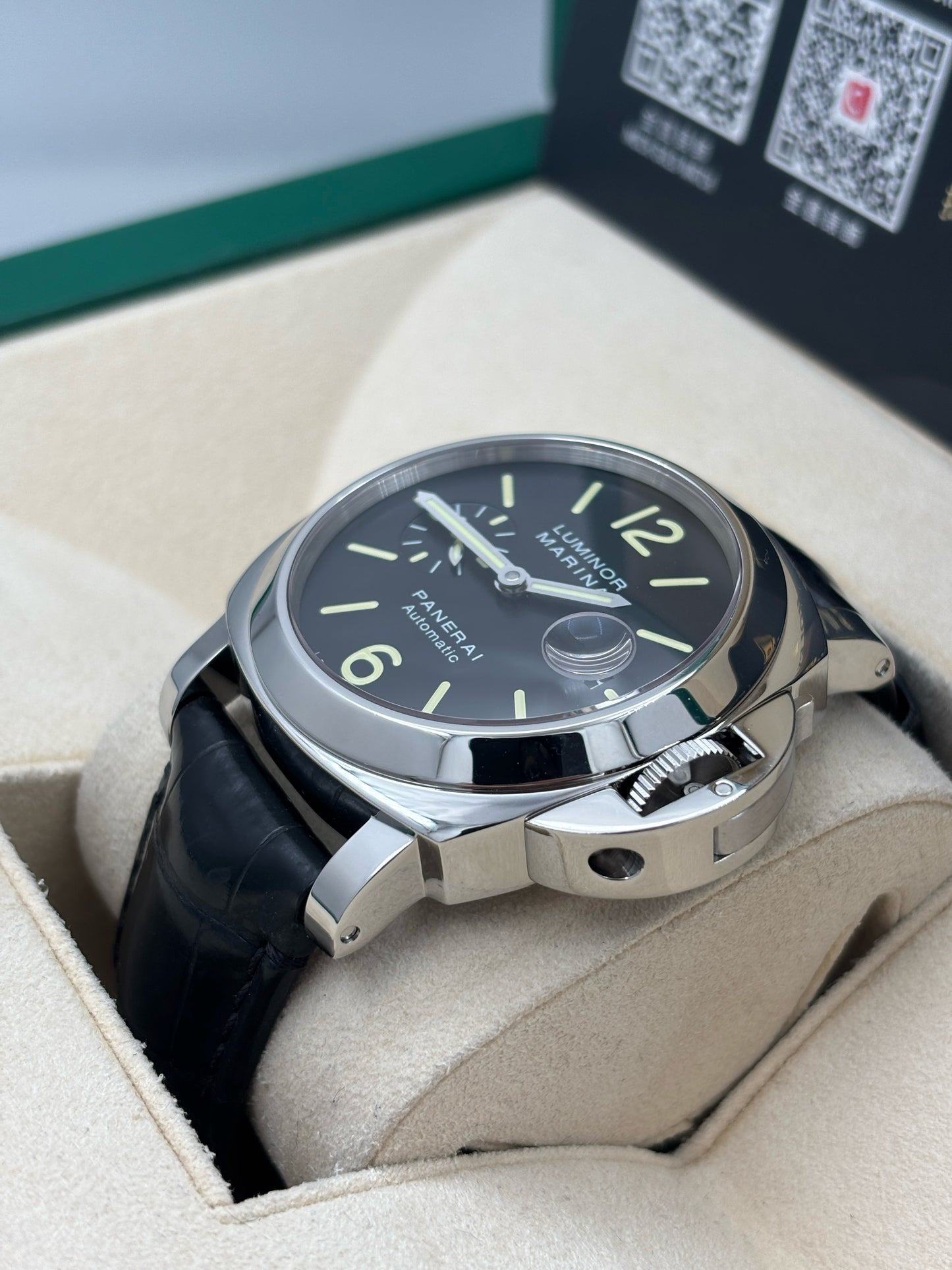 [SOLD OUT]二手 USED  PANERAI 沛納海 LUMINOR PAM00104 2003年2月 黑色 全套 FULL SET