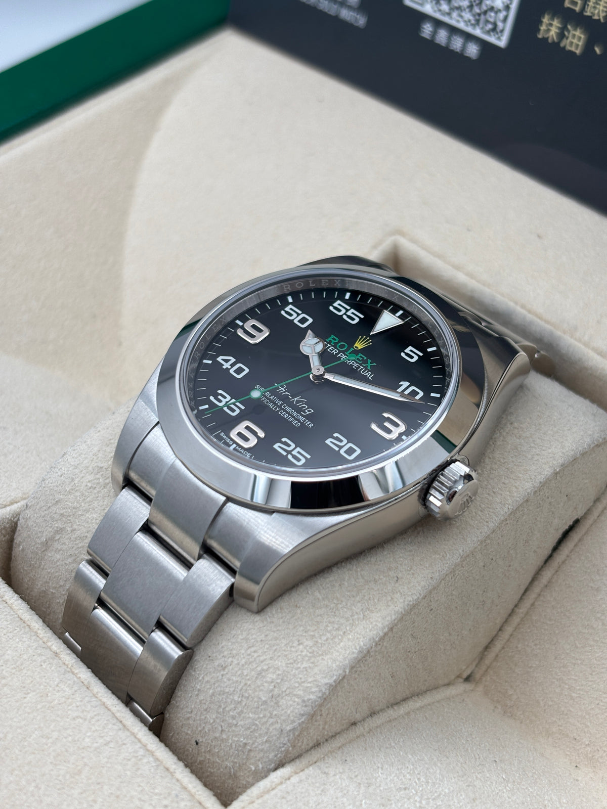 二手 USED  ROLEX 勞力士 AIR KING 116900 黑色 2018年11月全套 FULL SET
