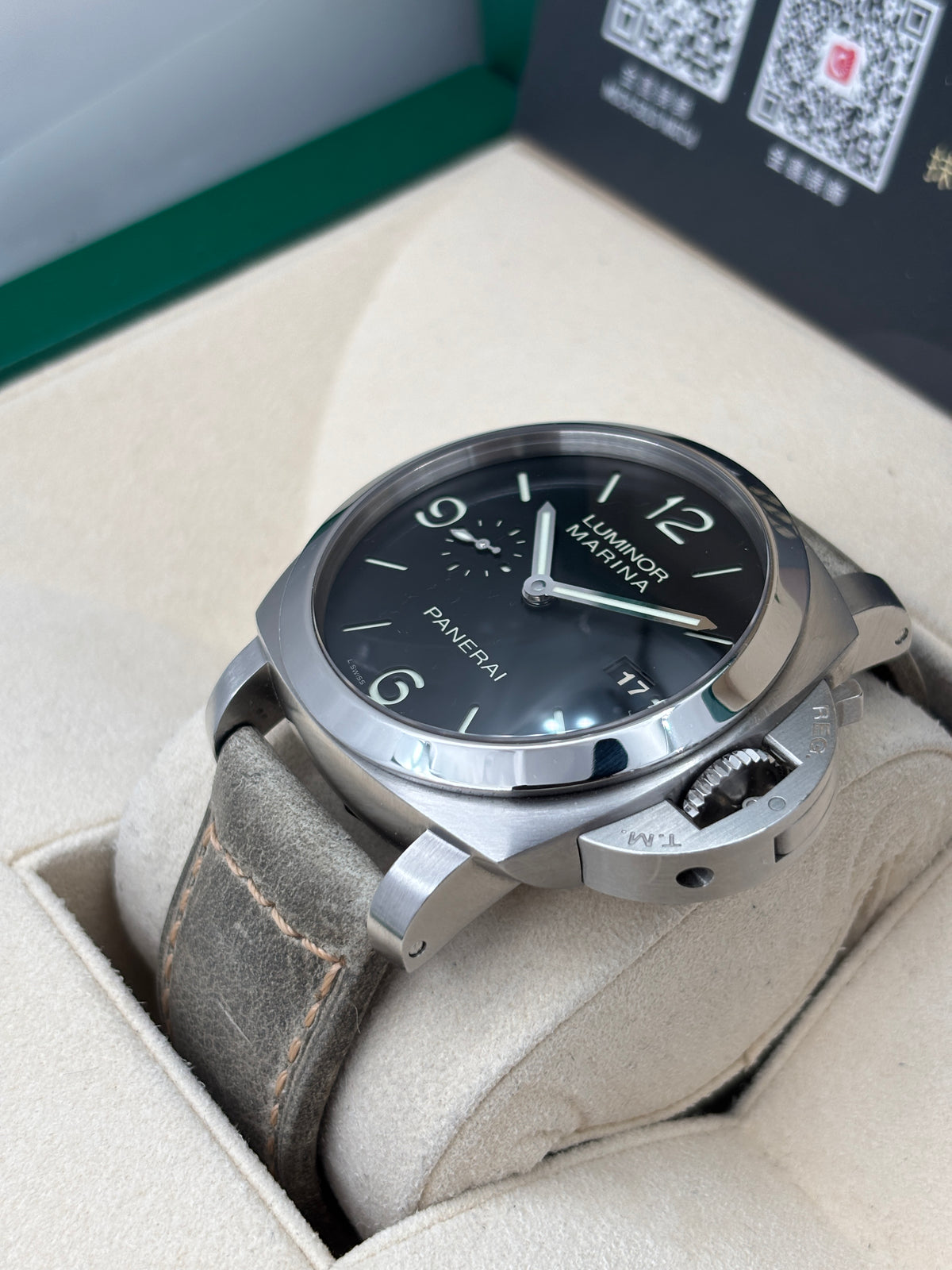 二手 USED  PANERAI 沛納海 LUMINOR 1950 PAM00312 黑色 2010年10月 自動上鏈 代用帶 全套 FULL SET