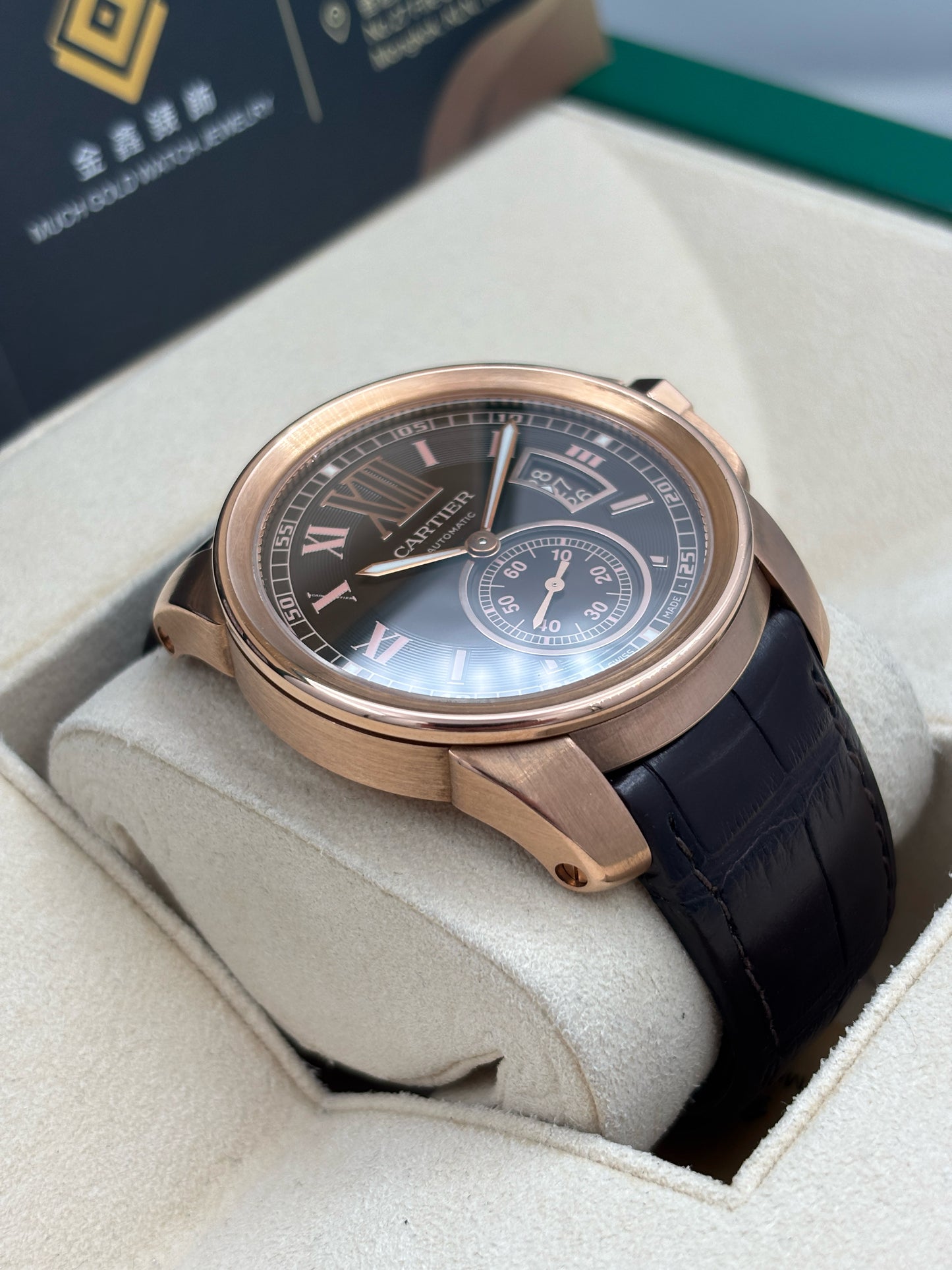 [SOLD OUT]二手 USED  CARTIER 卡地亞 CALIBER DE CARTIER W710007 2015年8月 朱古力面 18K玫瑰金 全套 FULL SET