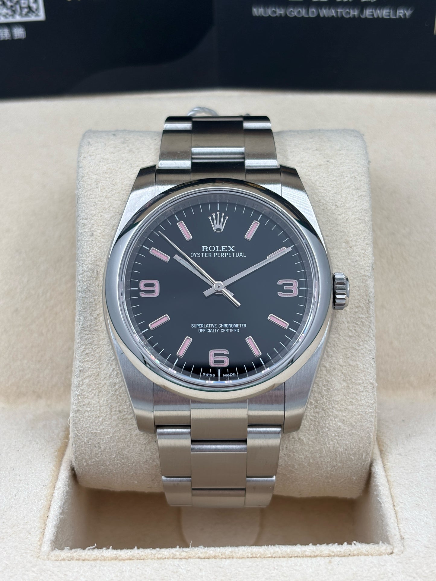 [SOLD OUT]二手 USED  ROLEX 勞力士 OYSTER PERPETUAL 116000 黑色 亂碼 粉紅字 淨錶 WATCH ONLY
