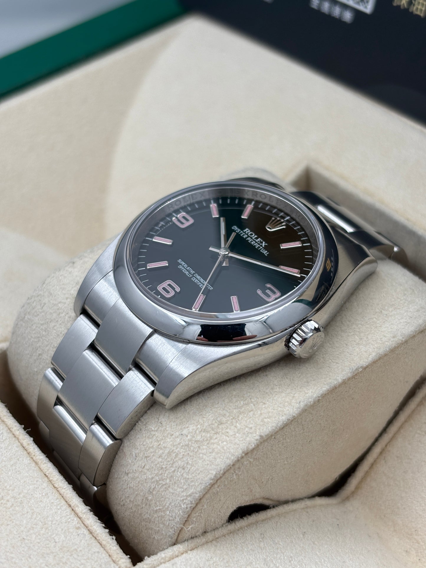 [SOLD OUT]二手 USED  ROLEX 勞力士 OYSTER PERPETUAL 116000 黑色 亂碼 粉紅字 淨錶 WATCH ONLY