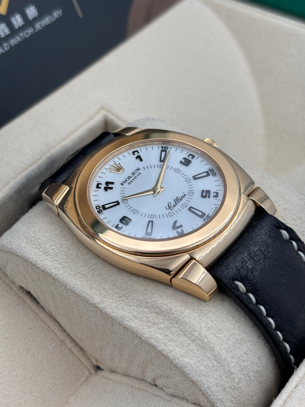 二手 USED  ROLEX 勞力士 CELLINI CESTELLO 5330/8 白色 2017年9月 代用帶 代用扣 手動上鏈 保養卡