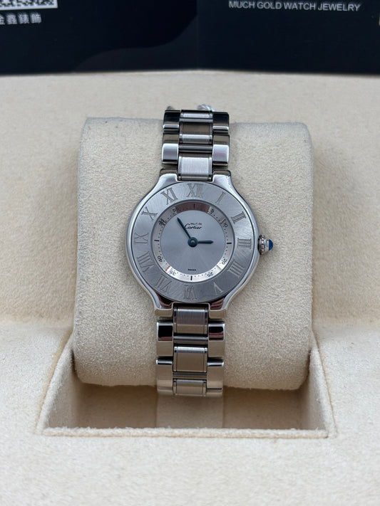 [SOLD OUT]二手 USED  CARTIER 卡地亞 MUST DE 1340 灰色 石英機芯 淨錶 WATCH ONLY