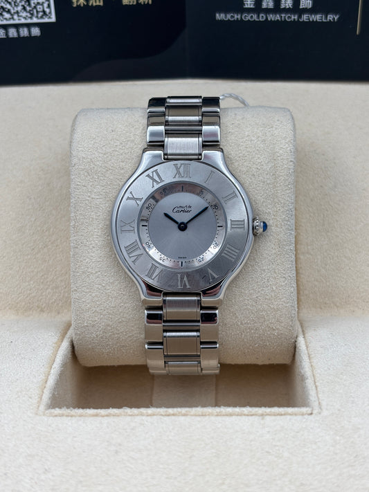 二手 USED  CARTIER 卡地亞 MUST DE 1330 灰色 石英機芯 淨錶 WATCH ONLY