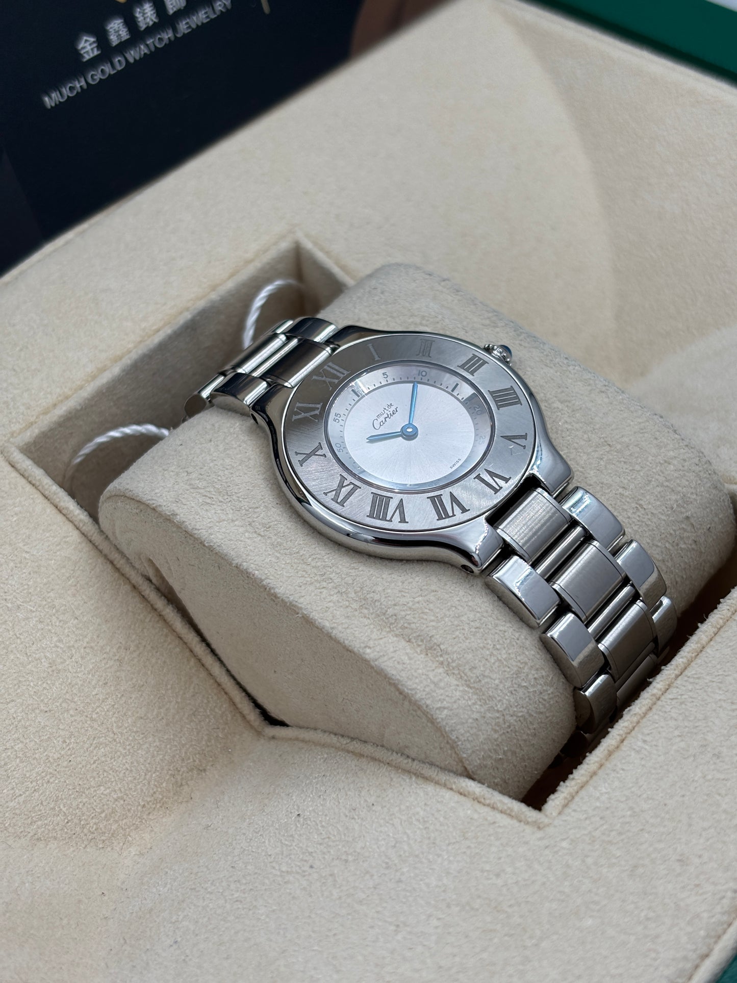 二手 USED  CARTIER 卡地亞 MUST DE 1330 灰色 石英機芯 淨錶 WATCH ONLY