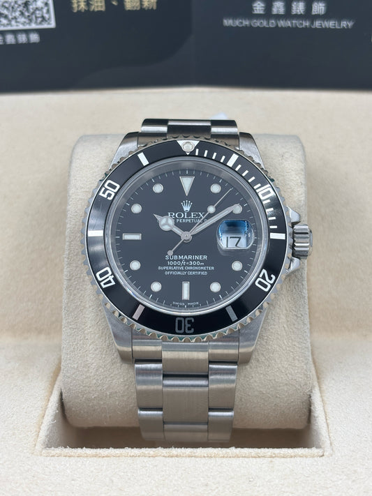 [SOLD OUT]二手 USED  ROLEX 勞力士 SUBMARINER DATE 16610 黑色 2000年7月 保養卡