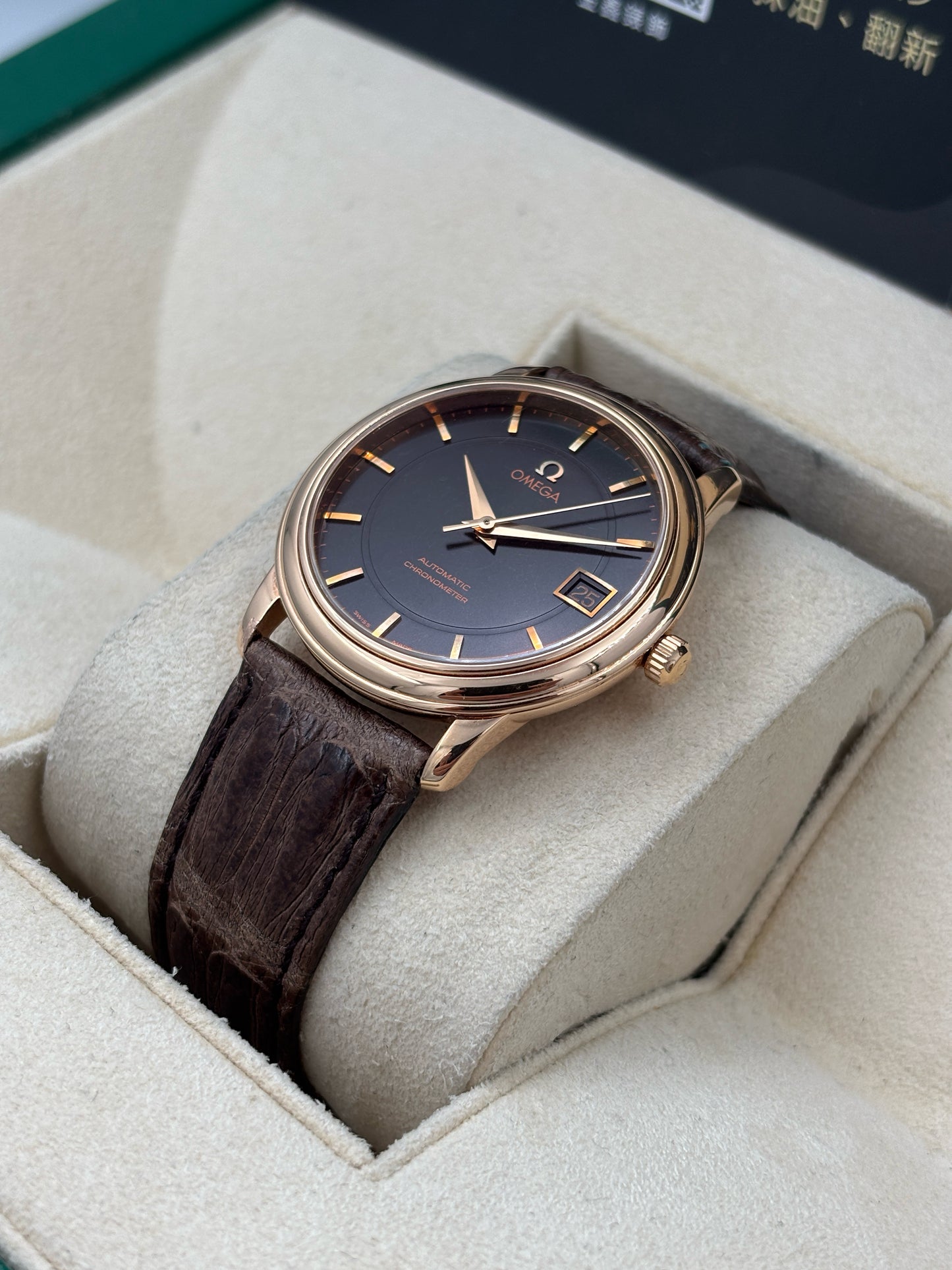 二手 USED  OMEGA 歐米茄 DE VILLE PRESTIGE LIMITED SERIES 4601.54 黑色 18k玫瑰金 淨錶 WATCH ONLY
