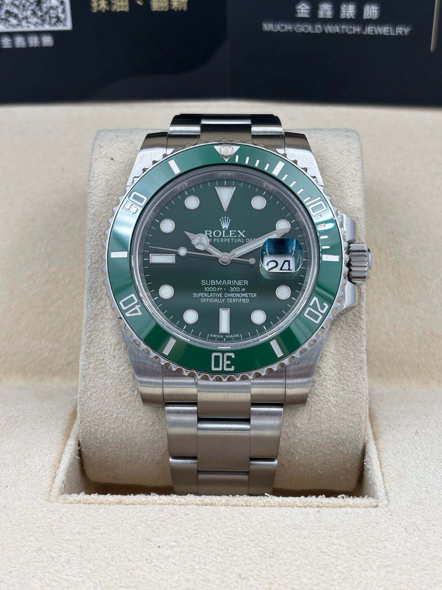 [SOLD OUT]二手 USED  ROLEX 勞力士 SUBMARINER DATE 116610LV 2013年2月 綠色 全套 FULL SET AD單