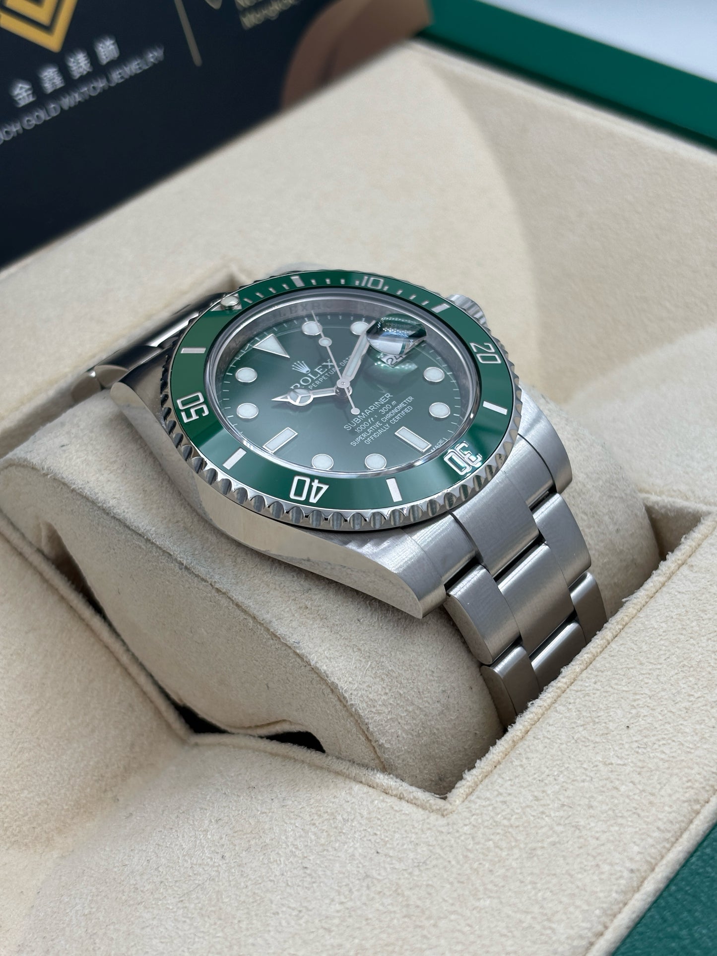 [SOLD OUT]二手 USED  ROLEX 勞力士 SUBMARINER DATE 116610LV 2013年2月 綠色 全套 FULL SET AD單