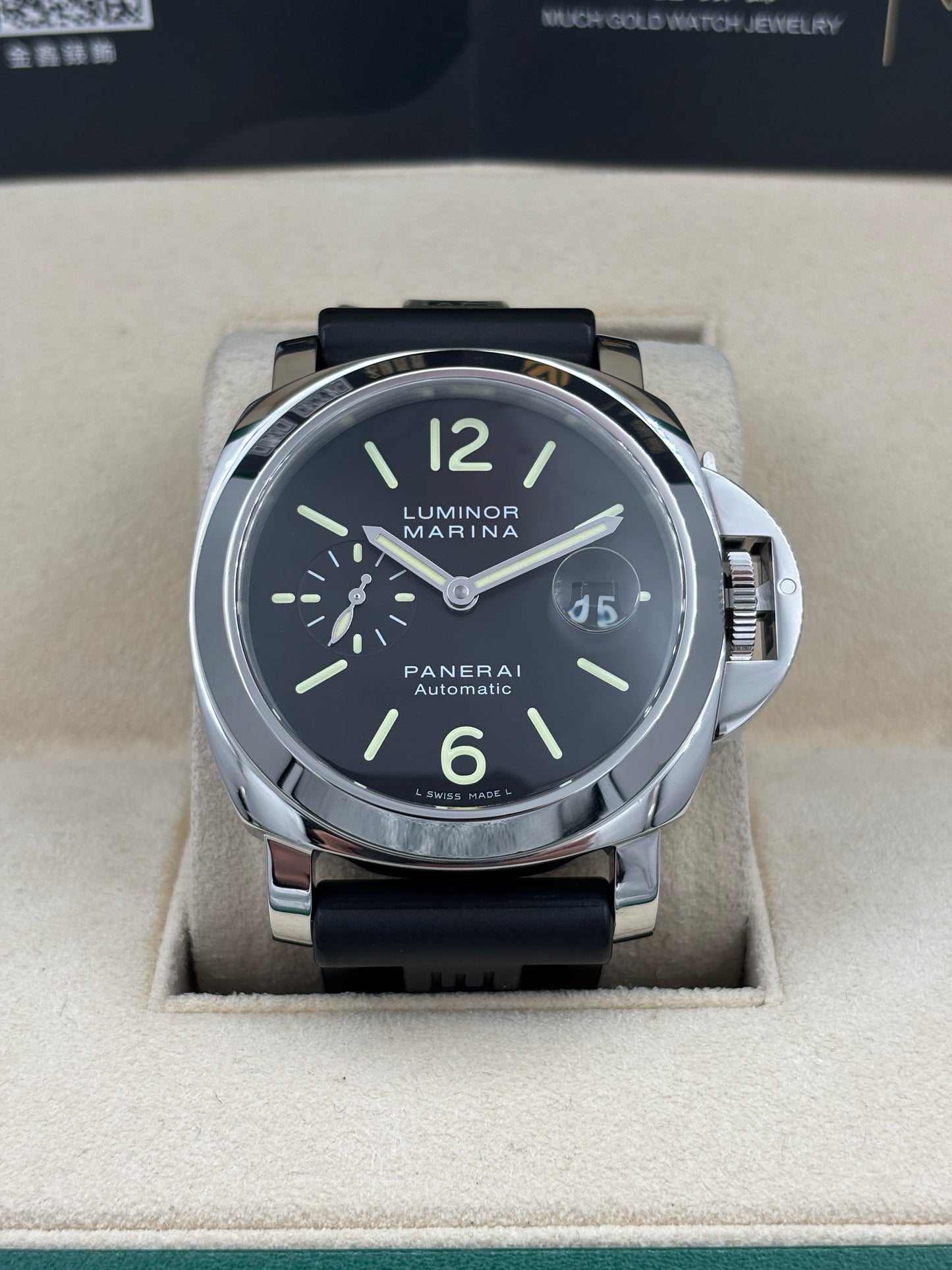 [SOLD OUT]二手 USED  PANERAI 沛納海 LUMINOR PAM00104 黑色 2012年2月 全套 FULL SET