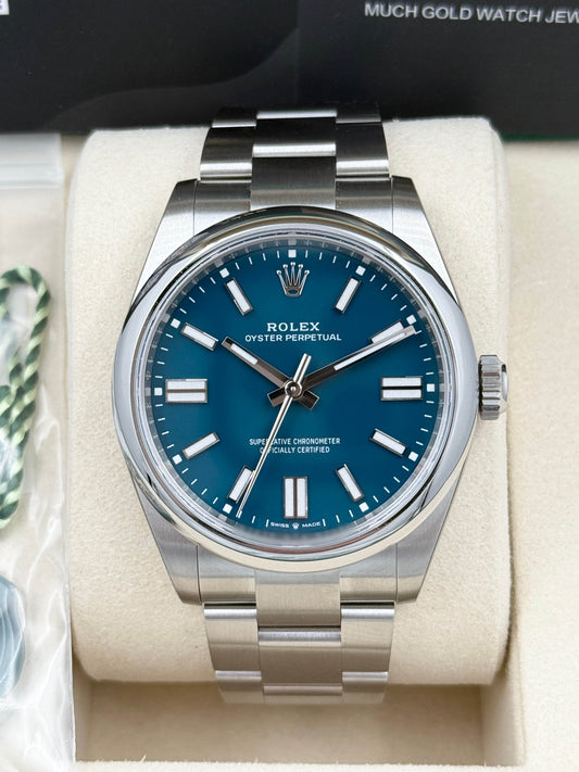 全新 NEW ROLEX 勞力士 OYSTER PERPETUAL 134300 2025年 藍面 全齊原裝膠紙