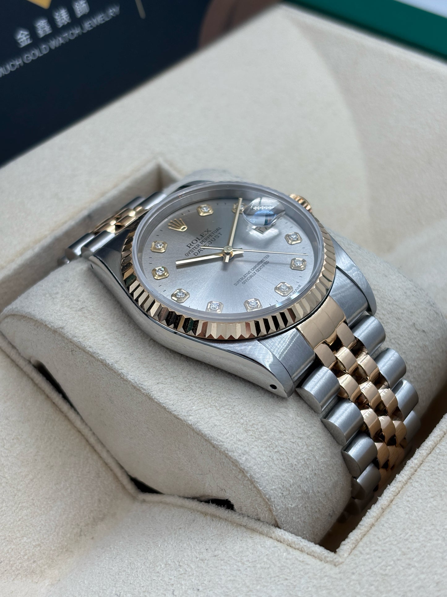 二手 USED  ROLEX 勞力士 DATEJUST 16233 灰色面 鑽石字 淨錶 WATCH ONLY
