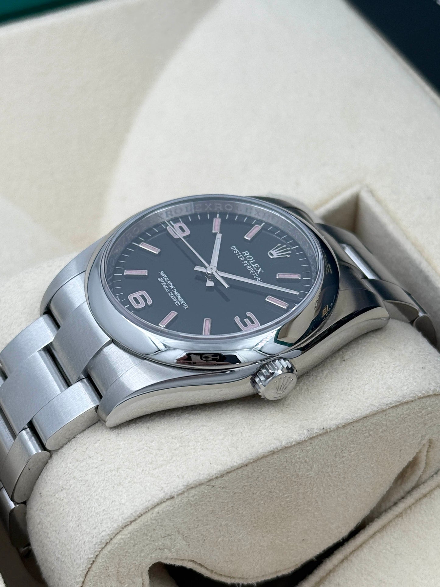 ROLEX 勞力士 OYSTER PERPETUAL 116000 黑面粉紅字 2012年