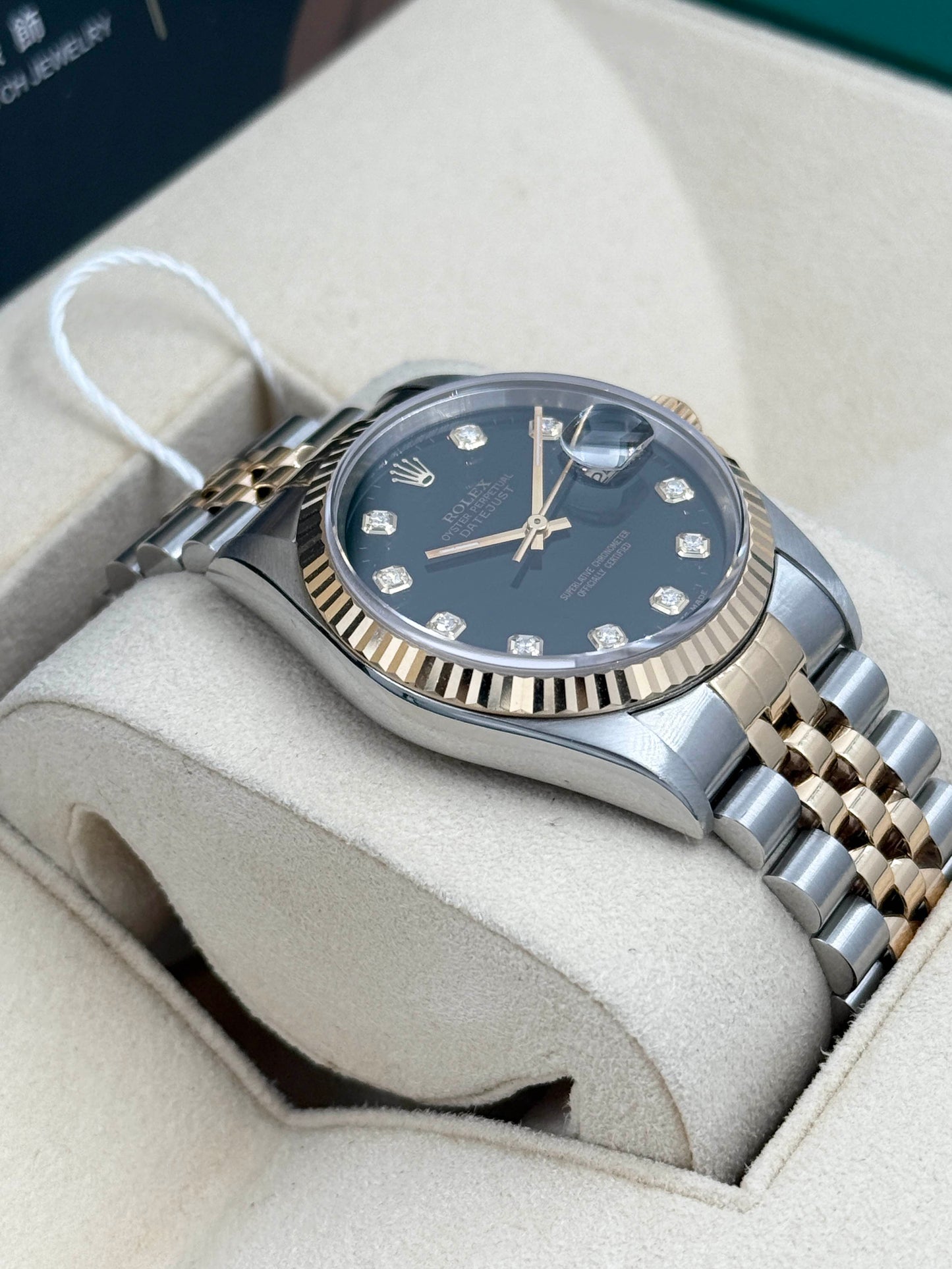 ROLEX 勞力士 DATEJUST 16233 黑色鑽石字 約1994