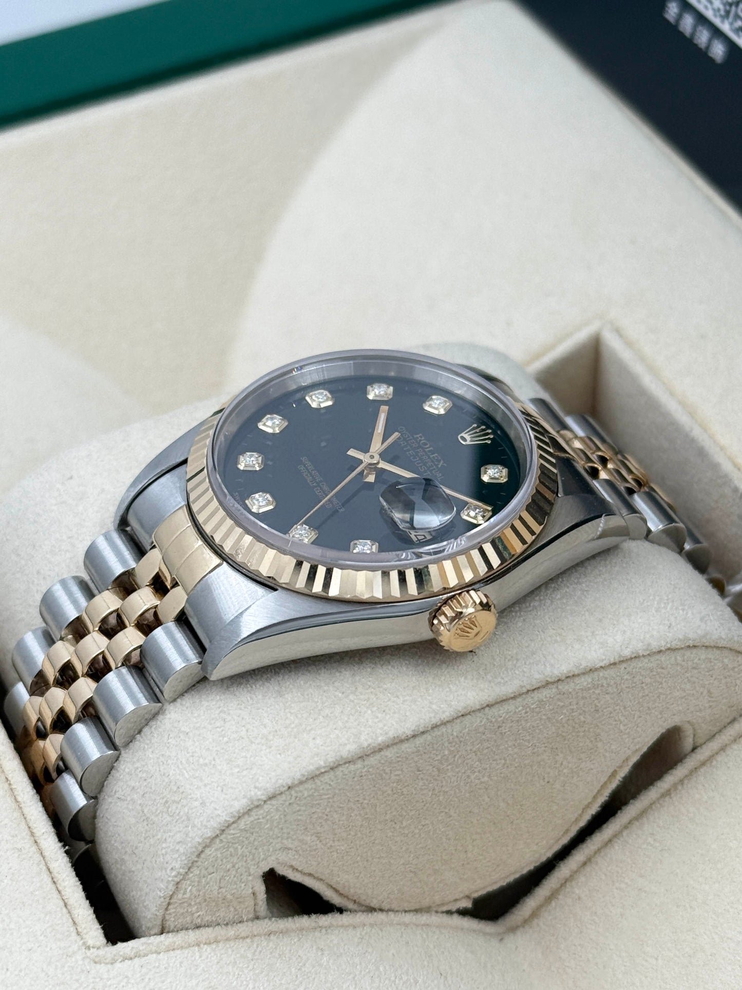 ROLEX 勞力士 DATEJUST 16233 黑色鑽石字 約1994