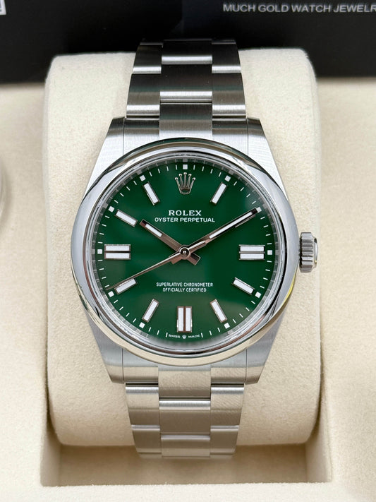 全新 NEW ROLEX 勞力士 OYSTER PERPETUAL 134300 綠色 2025年8月