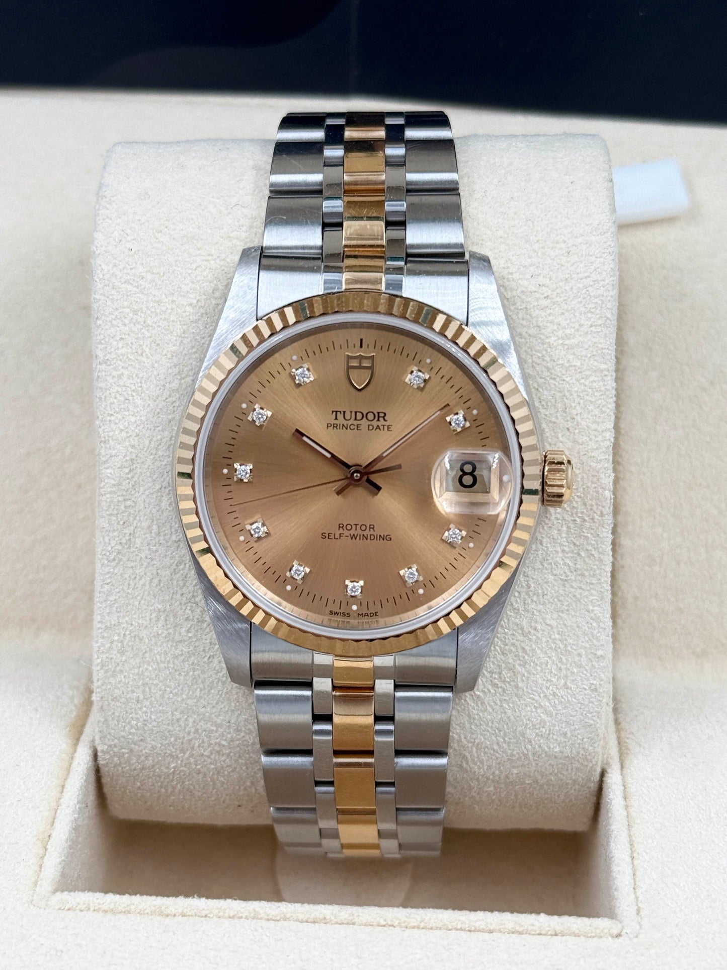 TUDOR 帝舵 PRINCE DATE 74033 2010年 香檳金鑽石字