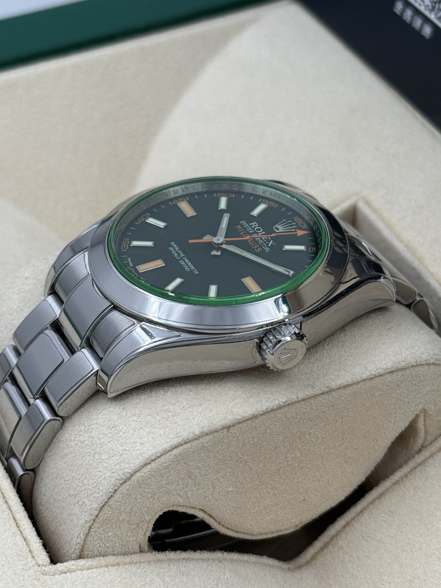 OLEX 勞力士 MILGAUSS 116400GV 2009年 綠玻璃閃電針