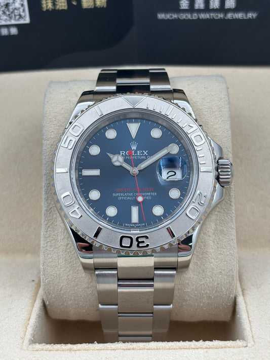 [SOLD OUT]二手 USED  ROLEX 勞力士 YACHT-MASTER 116622 藍色 2018年11月 保養卡 warranty card