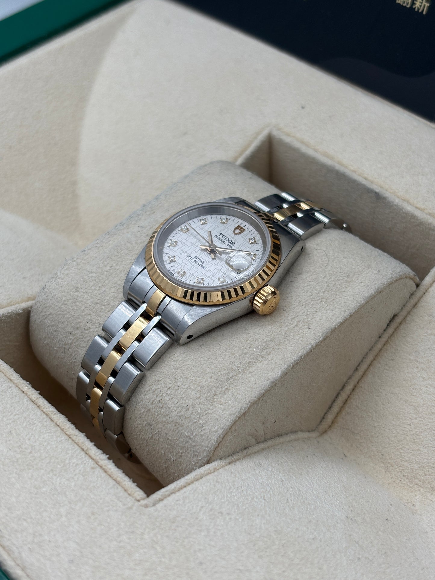 二手 USED  TUDOR 帝舵 PRINCESS DATE 92413 鑽石字絲綢面 2011年10月 全套 FULL SET AD單