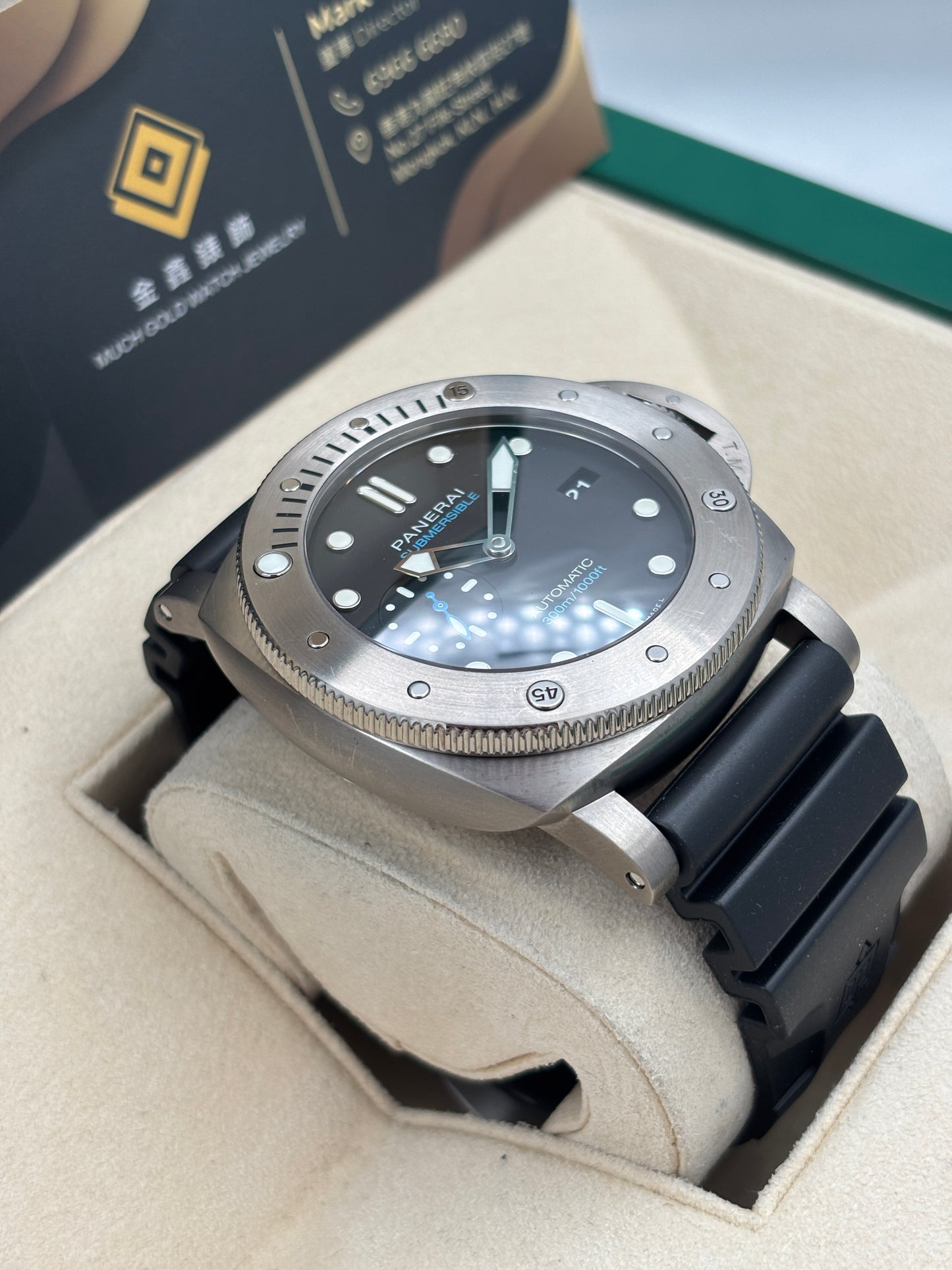 [SOLD OUT]二手 USED  PANERAI 沛納海 SUBMERSIBLE PAM01305 黑色 2021年1月 鈦金屬 全套 FULL SET