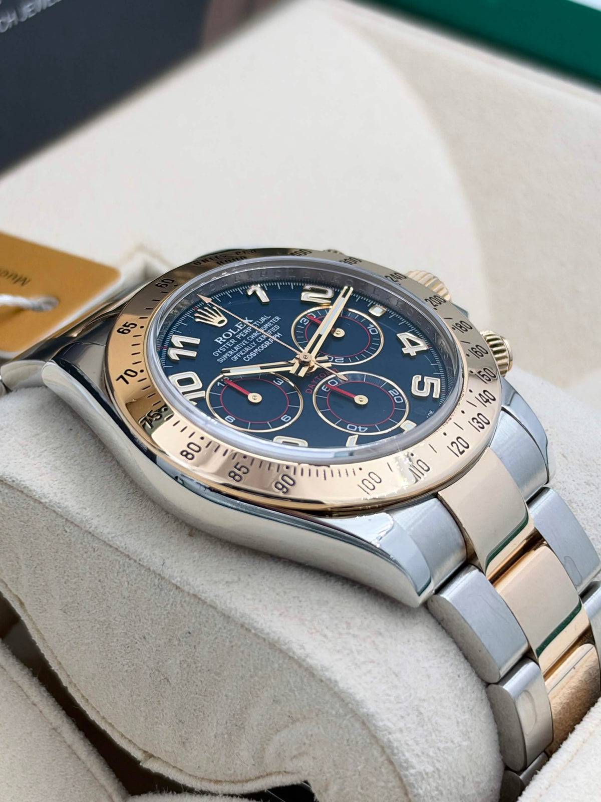 USED 二手 ROLEX 勞力士 DAYTONA 116523 藍色面 亂碼 淨錶
