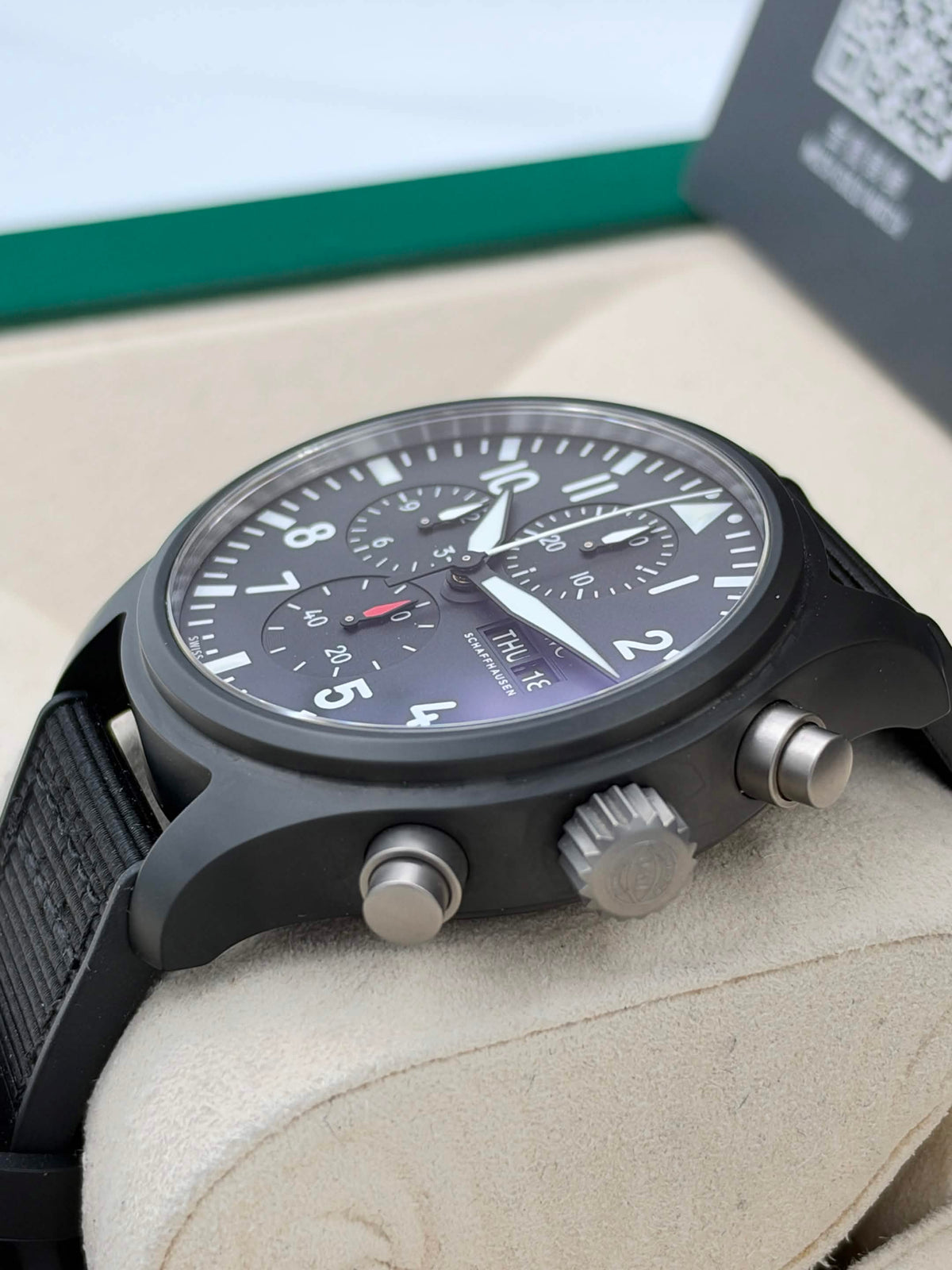 USED 二手 IWC 萬國 PILOT'S CHRONOGRAPH TOP GUN IW389101 陶瓷錶殼 2019年12月