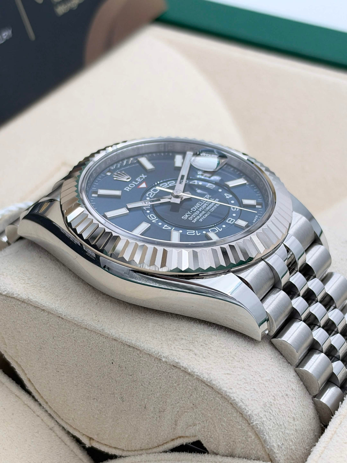 USED 二手 ROLEX 勞力士 SKY-DWELLER 326934 藍色面 五珠帶 2022年9月 全套 FULL SET