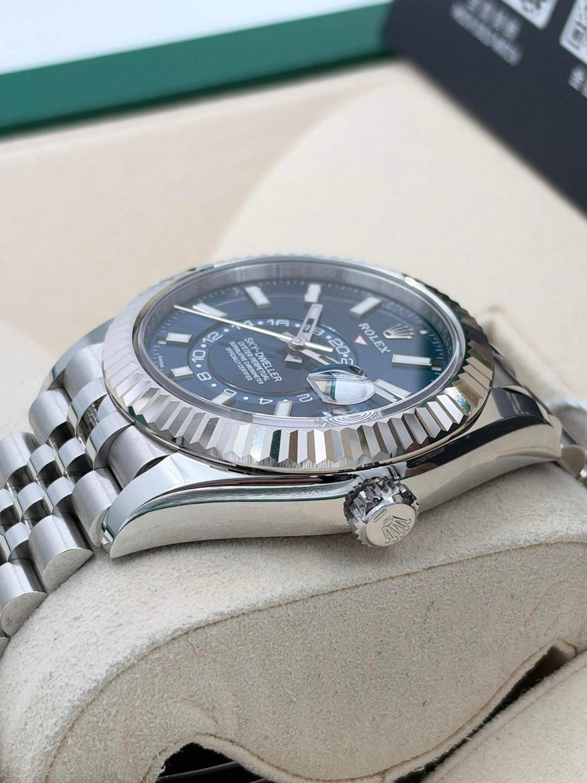 USED 二手 ROLEX 勞力士 SKY-DWELLER 326934 藍色面 五珠帶 2022年9月 全套 FULL SET