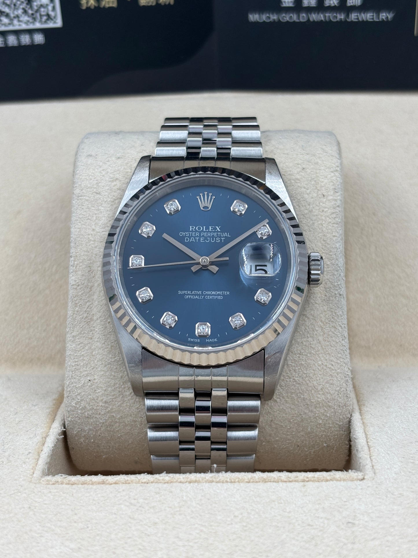 [SOLD OUT]二手 USED  ROLEX 勞力士 DATEJUST 16234 藍色鑽石字 約1996 淨錶 WATCH ONLY