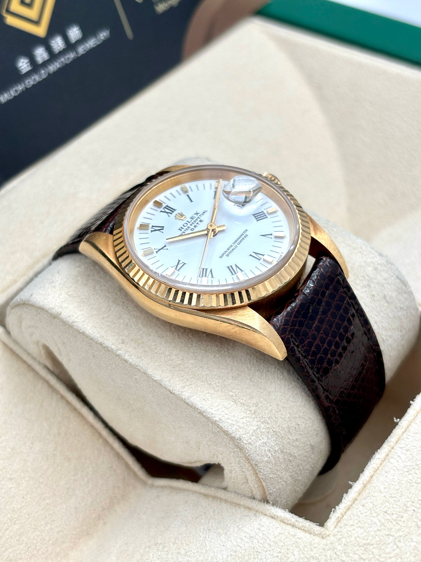 二手 USED  ROLEX 勞力士 OYSTER PERPETUAL DATE 15238 白色 約1991年 代用帶 代用扣 淨錶 WATCH ONLY