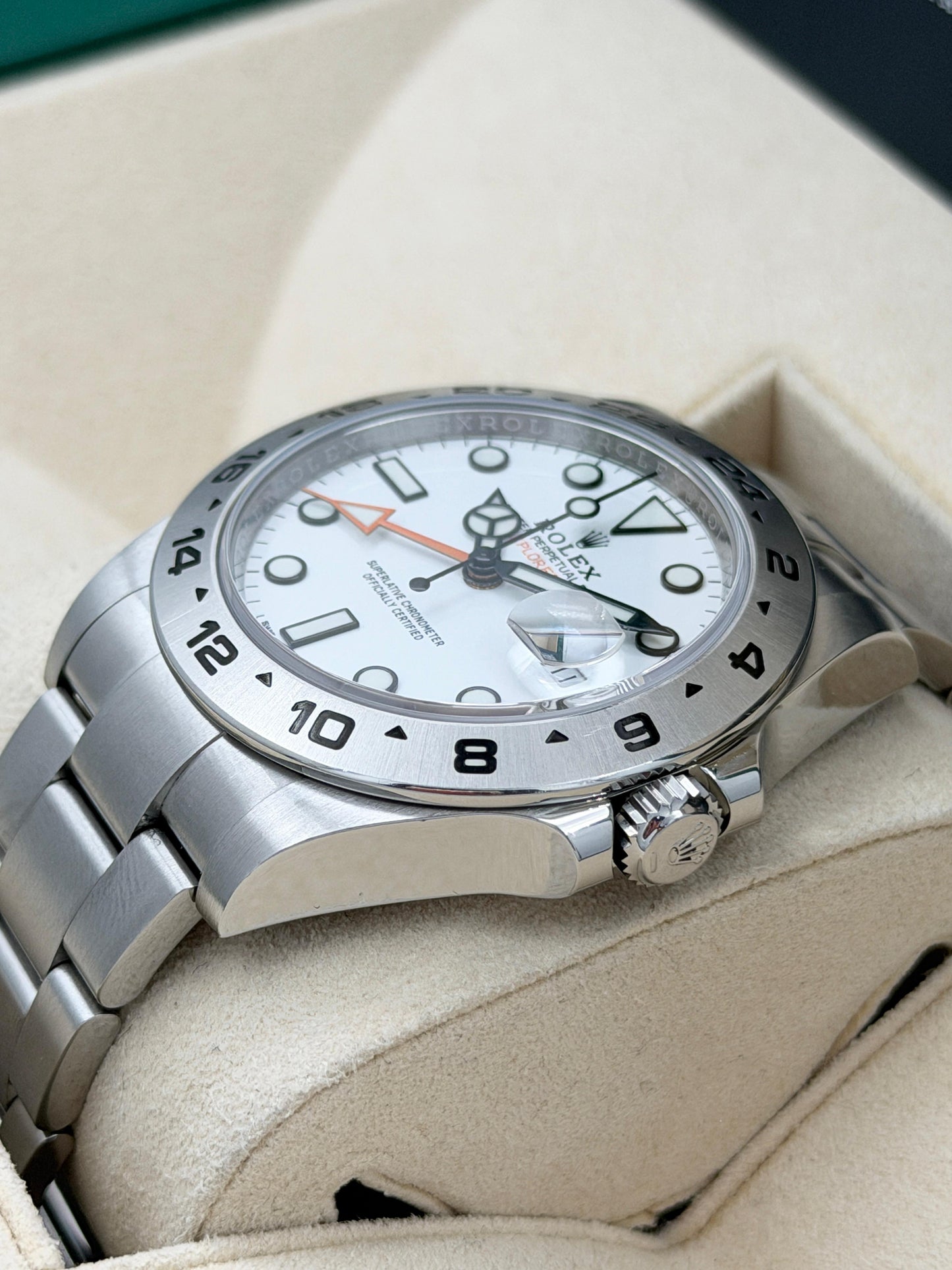 二手 USED ROLEX 勞力士 EXPLORER II 216570 2019年2月 白色 齊格 全套 FULL SET