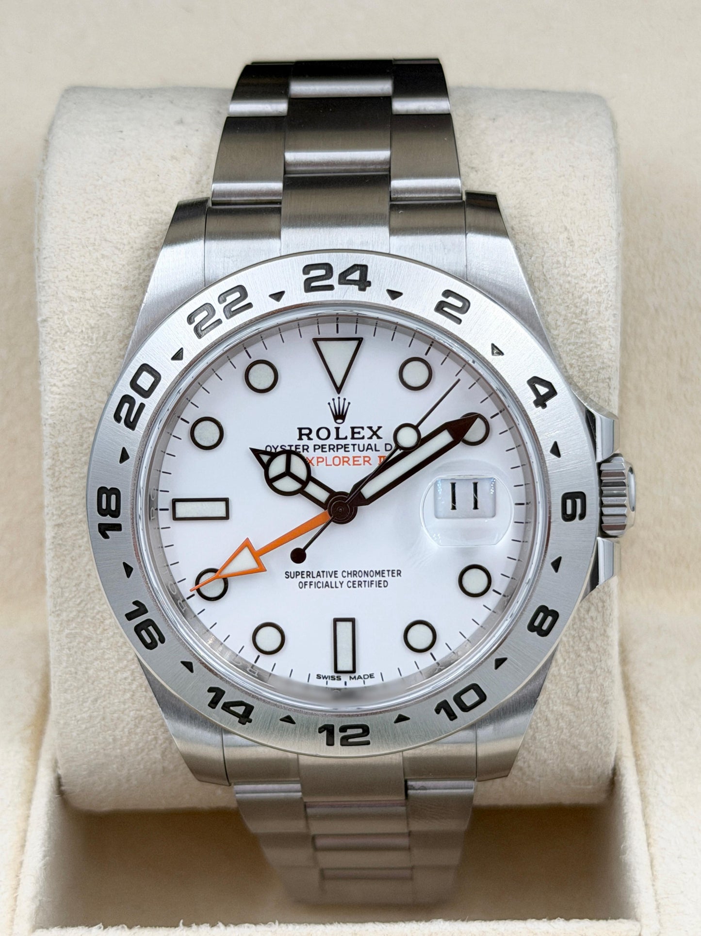 二手 USED ROLEX 勞力士 EXPLORER II 216570 2019年2月 白色 齊格 全套 FULL SET