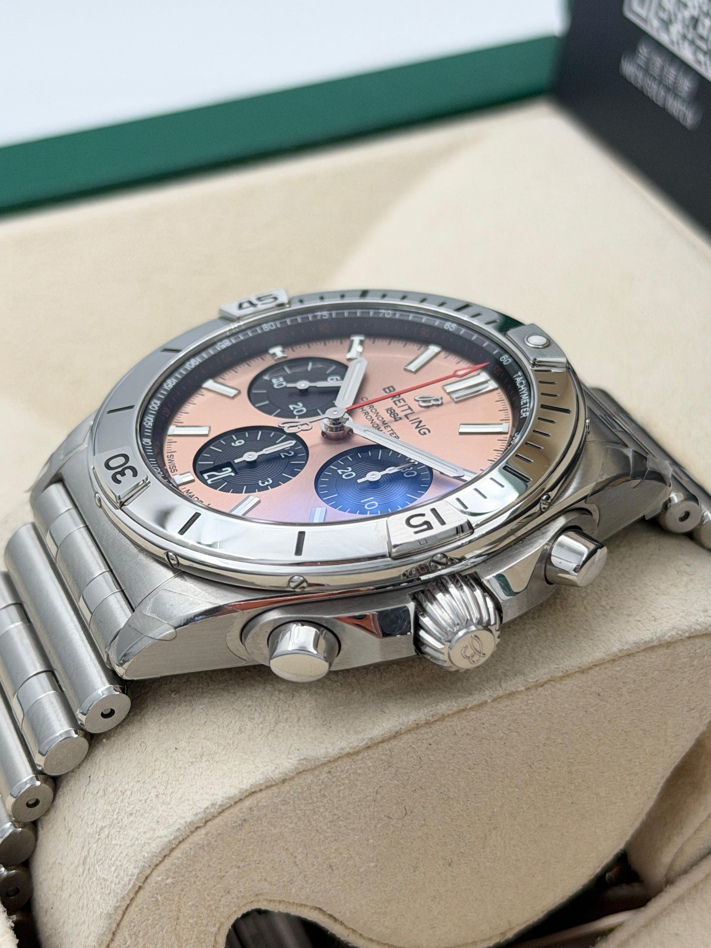 [SOLD OUT]二手 USED BREITLING 百年靈 CHRONOMAT B01 42 AB0134101K1A1 啡色 2024年3月 8年保養 全套 FULL SET